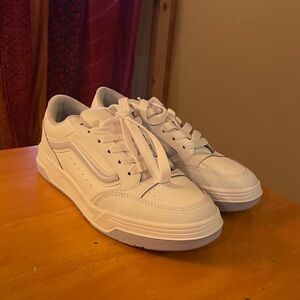 Vans size 10 white and light blue hylane sneakers